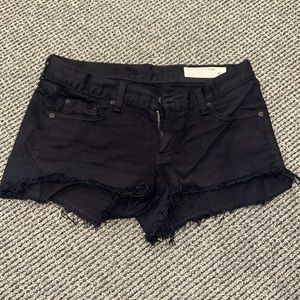 Rag + bone black denim shorts